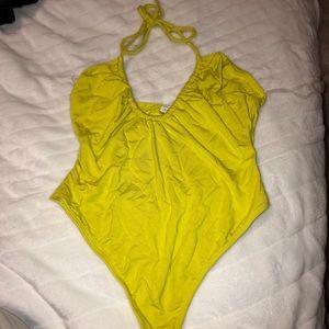 Urban outfitters halter lime green bodysuit